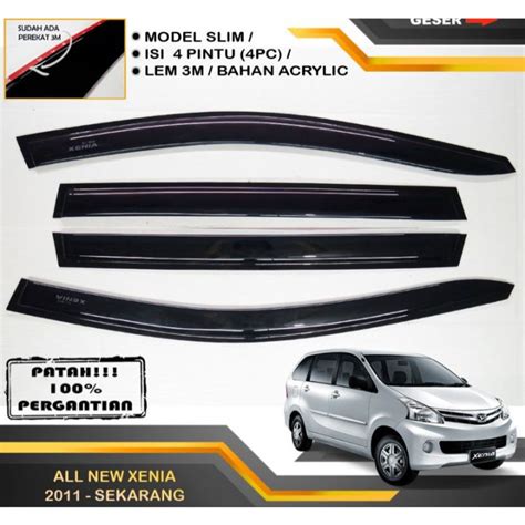 Talang Air Pintu Mobil Alnew Xenia Model Slim Cembung