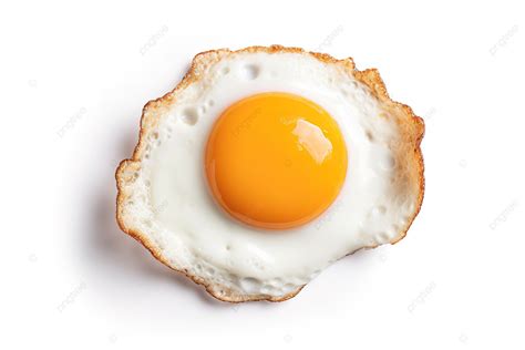 Fried Egg On White Background High Resolution Yolk Lucky Background