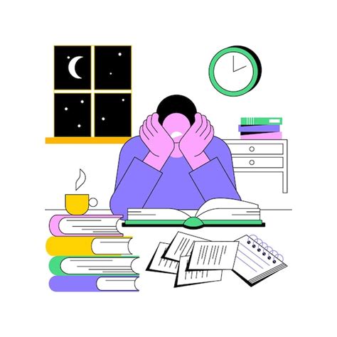 Premium Vector | Study late at night isolated cartoon vector illustrations