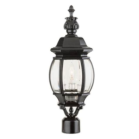 Bel Air Lighting Parsons 3 Light Black Outdoor Lamp Post Light Fixture With Clear Glass 4061 Bk