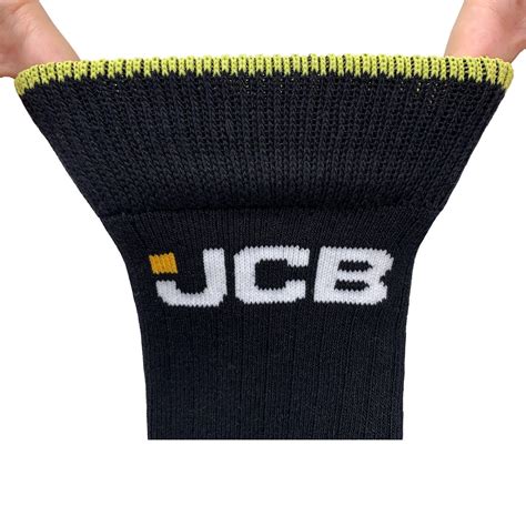 Jcb 3 Pack Of Work Boot Socks Size 6 11 Hi Viz Detailing Hard Wearing