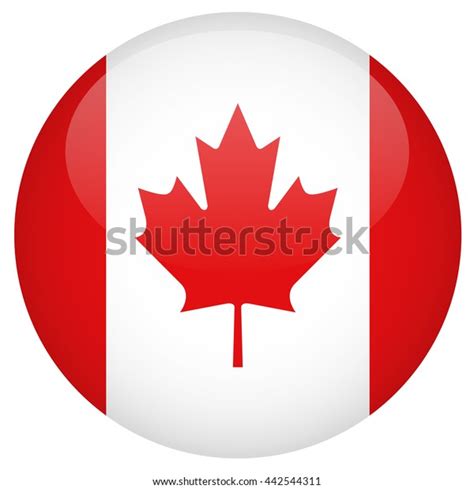 Canada Flag Button Stock Vector (Royalty Free) 442544311