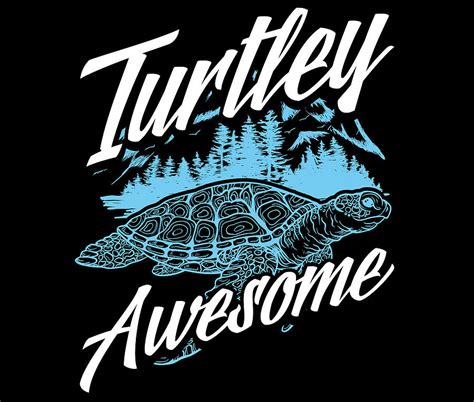 Turtley Awesome Fun Sea Turtle Lover Gift Drawing By Kanig Designs