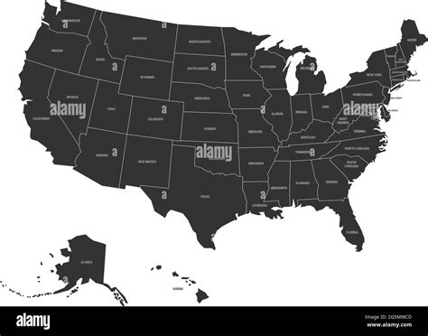 Map of USA with state names Stock Vector Image & Art - Alamy