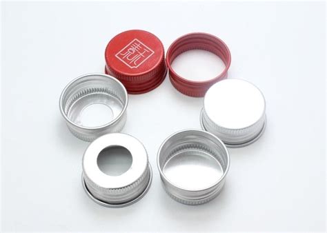 28mm Silver Red Aluminium Screw Caps High Durability For Screw Bottle