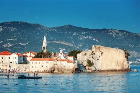 Old Town in Budva in a Beautiful Summer Day. Budva Citadel. Adriatic Sea. Editorial Stock Image ...