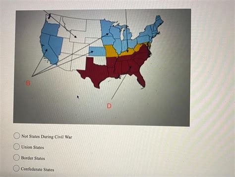 Solved In The Map Below Which Civil War Division Is Chegg