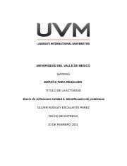 Diario de reflexiones Unidad 4 Identificación de problemas docx