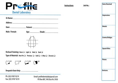 Download Lab Sheets — Profile Dental Lab