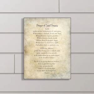 Prayer of St Francis Wall Plaque-st Francis of Assisi-patron Saint of ...