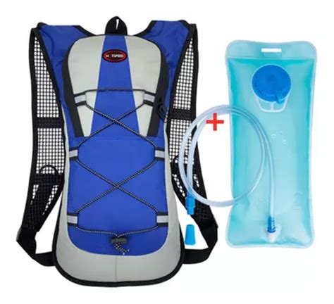 Mochila Hidratacion Impermable Hiking Campismo 2l Bolsa Agua Color Azul