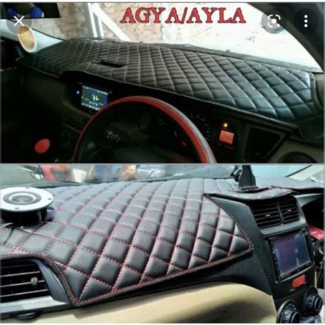 Jual Cover Alas Dashboard Premium Kulit Motif Wajik Benang Merah