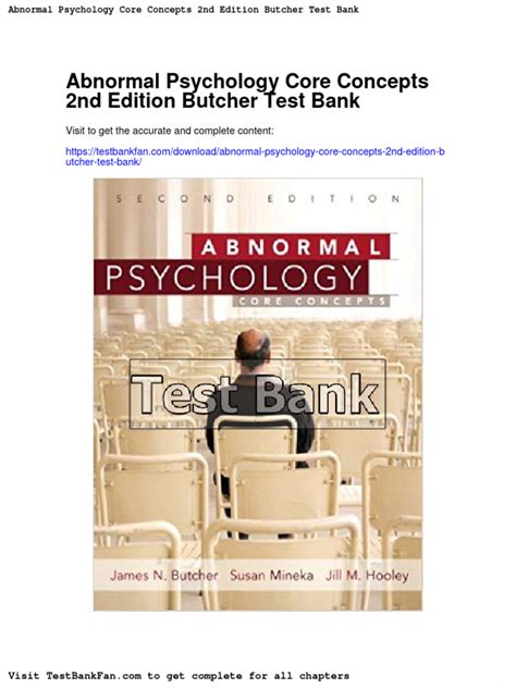 Abnormal Psychology Core Concepts 2nd Edition Butcher Test Bank Pdf