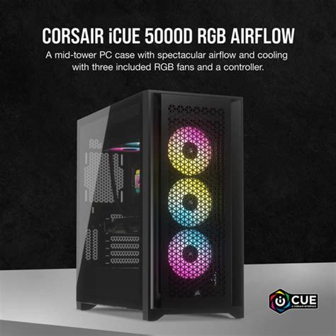 Jual Casing Corsair Icue 5000d Airflow Rgb Tempered Glass Mid Tower Atx Black Jakarta Pusat