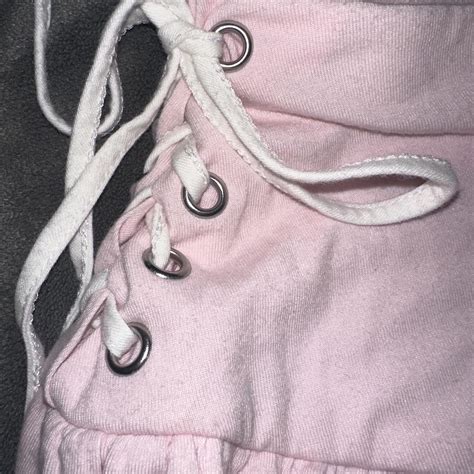 Pink Hot Topic Skirt With White Laces On The Side Depop