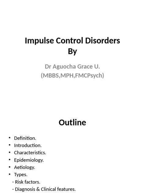 Impulse Control Disorders | PDF