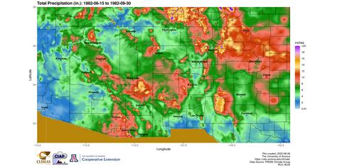 Southwest Us Summer Monsoon Season Precipitation Mapping 1982