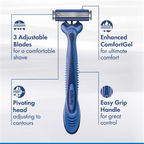 Gillette Sensor3 Men S Comfort Blue 3 Blade Disposable Razors 3 Count