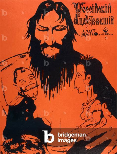 Caricature about Rasputin and his influence on Nicholas II and his wife ...