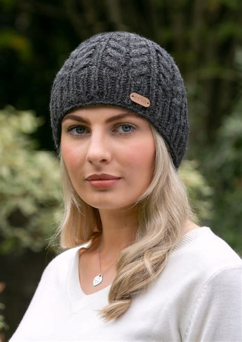 Aran Cable Pullon Hat Charcoal