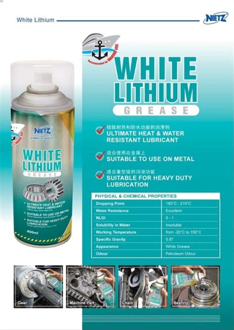 NIETZ AEROSOL SPRAY WHITE LITHIUM GREASE 400ml Lazada