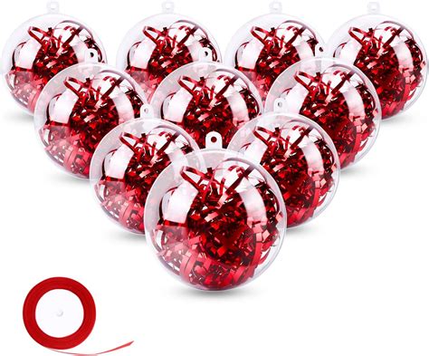 20 Pezzi Palline Di Natale 8cm GIKPAL Palle Natale Trasparenti