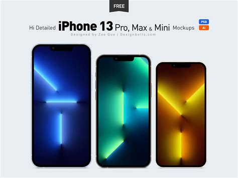 Free IPhone 13 IPhone 13 Pro Max Mini Ai Mockup PSD Set Good