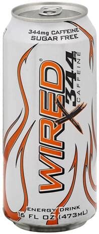 Wired 344 Caffeine Energy Drink - 16 oz, Nutrition Information | Innit