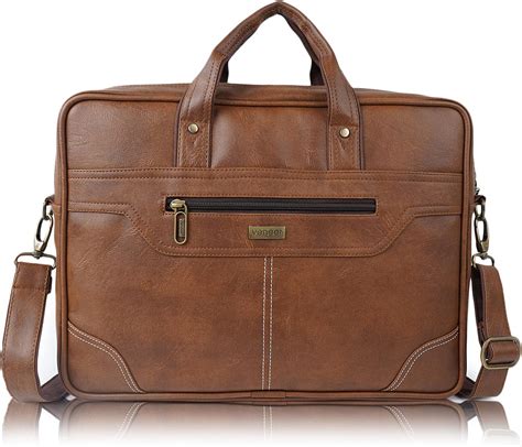 Storite Pu Leather Laptop Bag For Men Office Bag Fits Up To