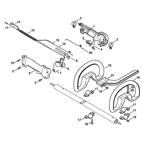 Stihl FS 85 Brushcutter FS85RX Parts Diagram Handle 24 2002