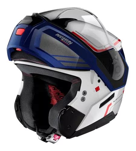 Casco retráctil Bmw N90 3 Voyager blanco y azul MercadoLibre