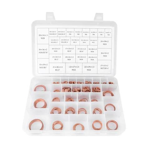 Aliexpress.com : Buy 568Pcs/case Copper Washer Kit Include 30 Sizes Copper Washers Flat Ring Set ...