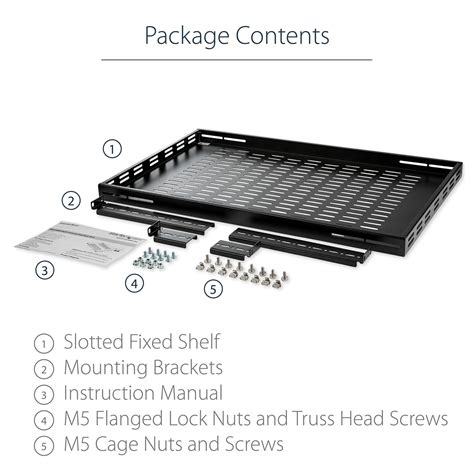 Startech Adjshelf U Adjustable Vented Server Rack Mount Shelf Kg