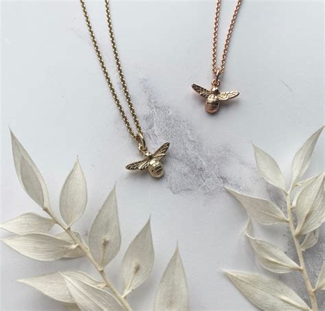 Handmade Ct Rose Gold Bumble Bee Necklace Rose Gold Bee Necklace