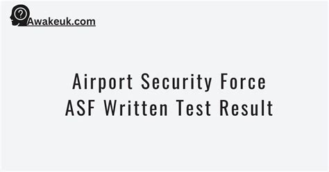 Airport Security Force Asf Written Test Result