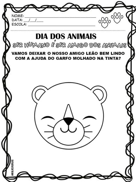 ATIVIDADE DIA DOS ANIMAIS Balão de Ideias