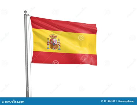 Spain Flag Waving Isolated On White D Illustration Stock Illustration