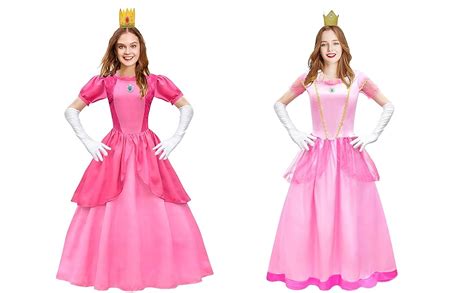 Vowdicua Princess Peach Dress Adult Super Brothers Costume