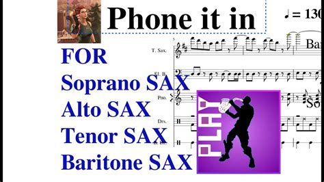 Fortnite Emote Phone It In Music Sheet For Saxophones Fortnite New