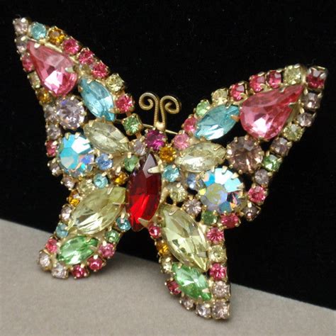 Butterfly Brooch Pin Multi-Colored Rhinestones – World of Eccentricity ...