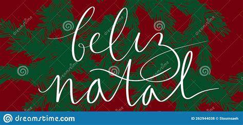 Merry Christmas In Portuguese Feliz Natal Handwritten Lettering