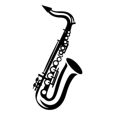 Un dibujo en blanco y negro de una trompeta con la palabra jazz en él