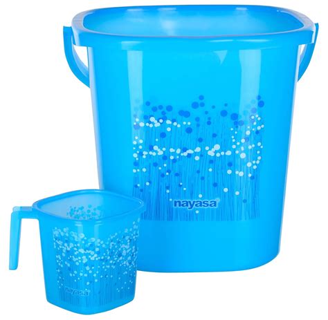 Nayasa Funk Sqr 2 Pcs Bathroom Set Bucket 25 L Mug 15 L Bathroom