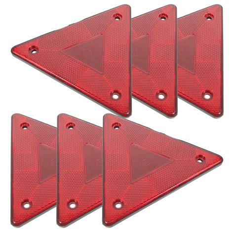 Red 6 Pcs Emblems Slow Moving Car Sign Triangle Safety Signs Oil Tanker ...