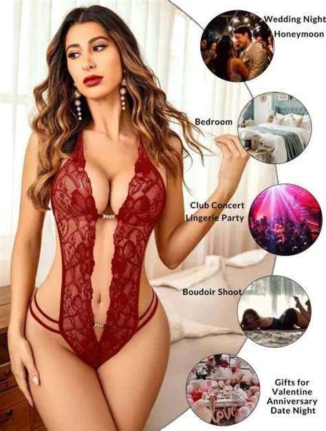 Buy SSoShHub Women Maroon Solid Lace Cotton Baby Doll Lingerie Set