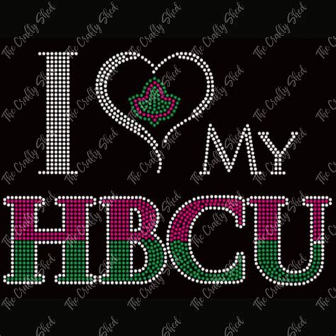 I Love My Hbcu Pink Green Rhinestone Transfer The Crafty Shed