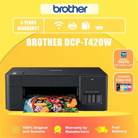 BROTHER DCP T420W Refill Ink Tank System 3 In 1 Colour Printer Print