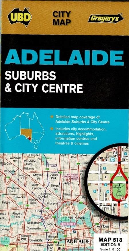 UBD Adelaide Suburbs and City Centre Map 518 City Map