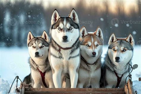 puppy husky sled dog illustration generative ai 23913695 Stock Photo at Vecteezy