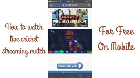 How To Watch Cricket Live Hd For Free On Mobile Youtube